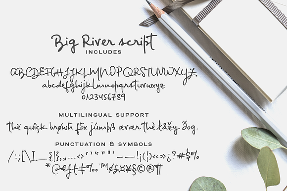 Big River sans and script font duo in Scrapbooking Fonts - product preview 3