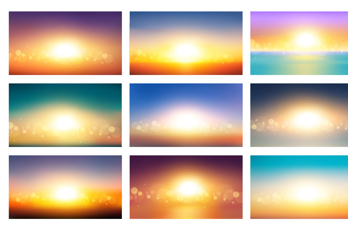 9 Realistic Vector Sunset in Illustrations - product preview 8