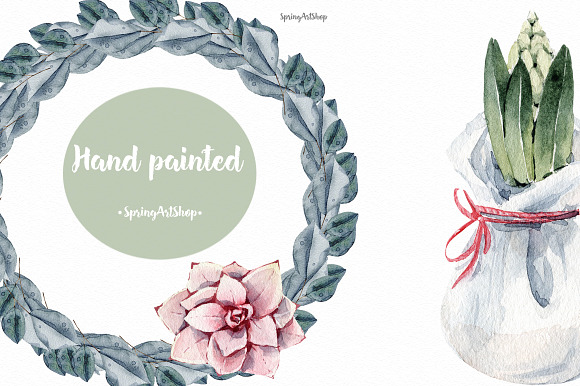 Spring watercolor giacint clipart in Illustrations - product preview 3