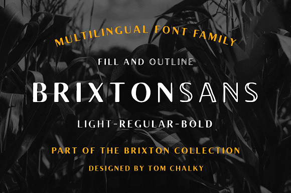 Brixton Sans (6 Fonts + Extras) in Display Fonts - product preview 5