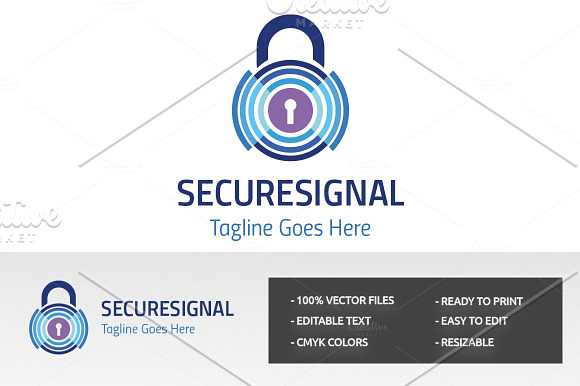 Secure Signal Logo in Logo Templates - product preview 1