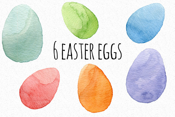 12 watercolor easter eggs