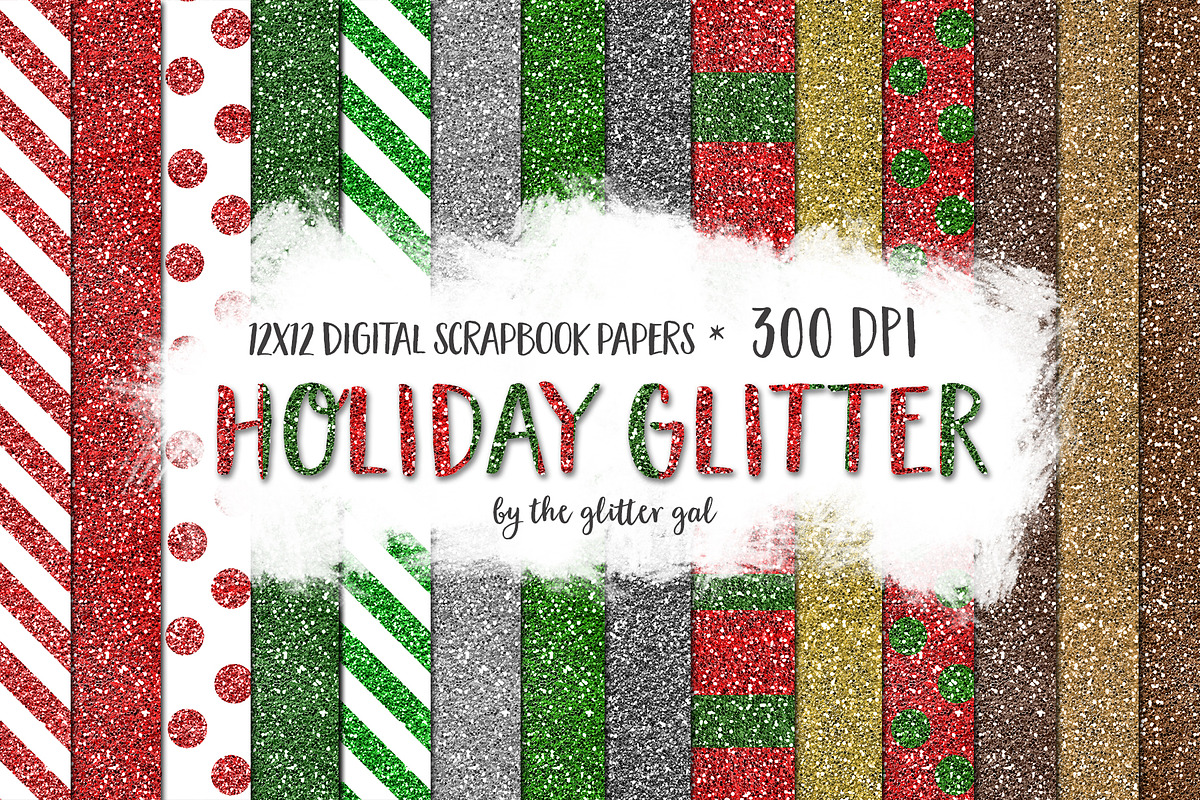 Holiday Glitter Digital Paper in Textures - product preview 8