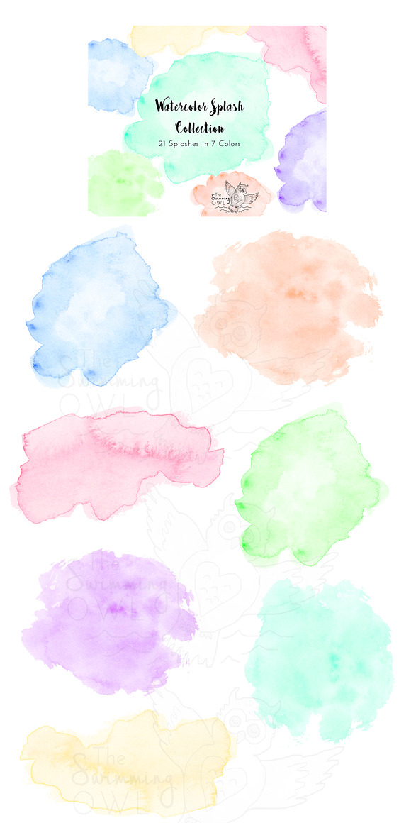 Watercolor Splash Clipart in Illustrations - product preview 2