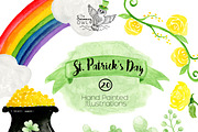 St. Patrick's Day Watercolor Clipart