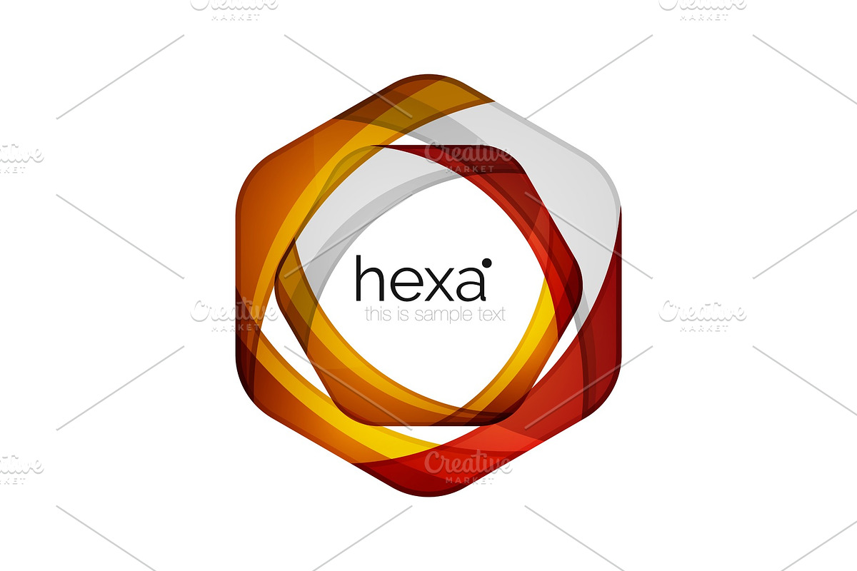 Clean professional business hexagon emblem in Illustrations - product preview 8