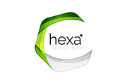 Clean professional business hexagon emblem