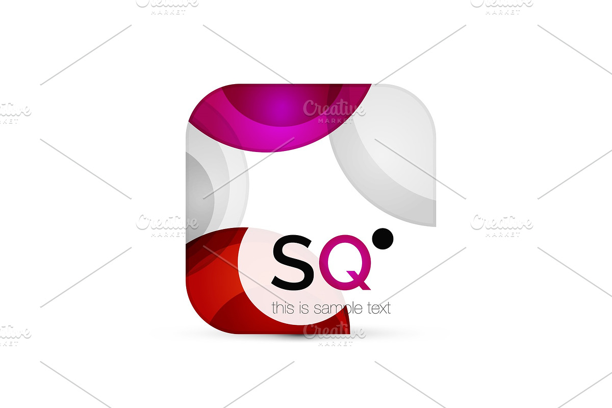 Vector square geometric abstract business emblem in Illustrations - product preview 8