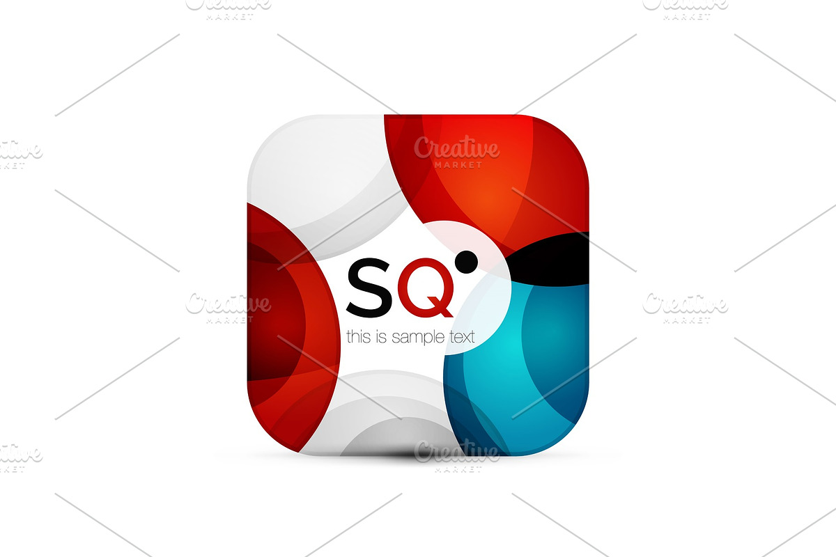 Vector square geometric abstract business emblem in Illustrations - product preview 8