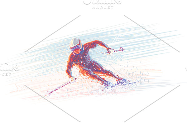 Skier/winter olimpic illustration. 