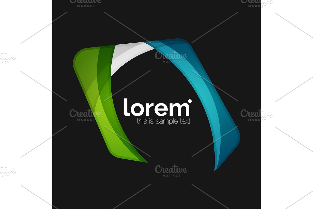 Clean professional business emblem, abstract transparent overlapping shapes in Illustrations - product preview 8