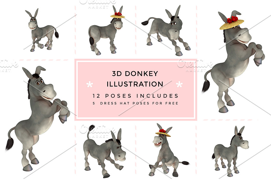 3D Character Toon Donkey