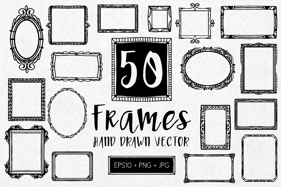 50 Frames. Hand drawn vector