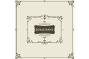Invitation frame. Vintage ornament greeting card vector template. Retro wedding invitations, advertising or other design and place for text. Flourishes frame