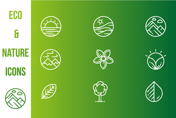 Nature and Eco Icons in Graphics - product preview 1