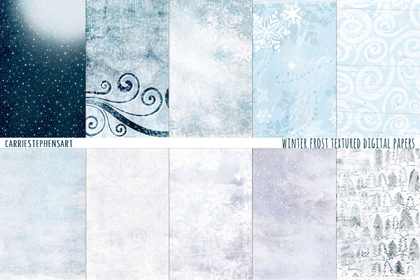Winter Frost Ice Digital Papers