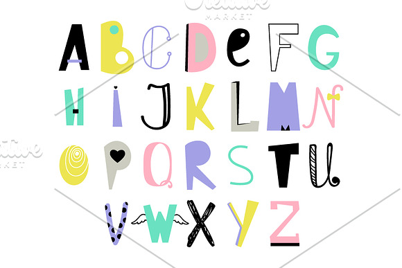 Hand drawn Alphabet in Objects - product preview 1