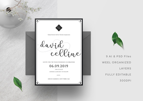 Modern Wedding Invitation in Wedding Templates - product preview 2