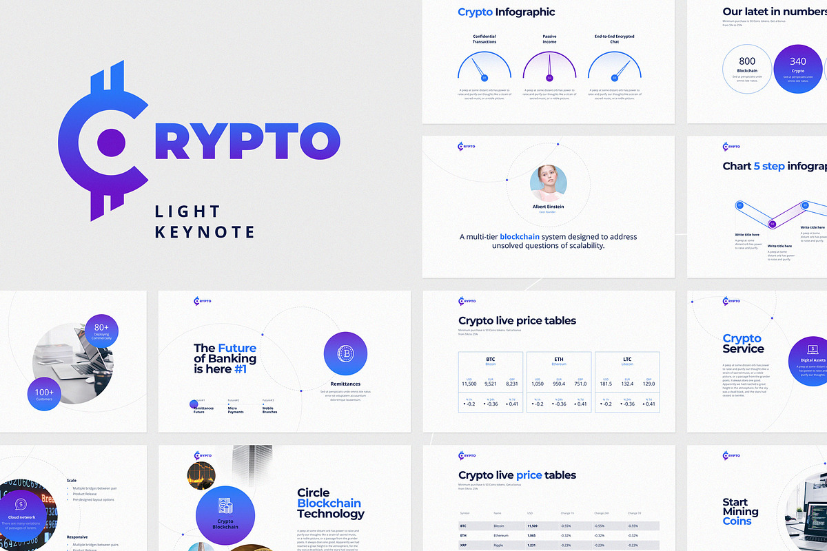 CRYPTO Keynote Template (Light) in Keynote Templates - product preview 8