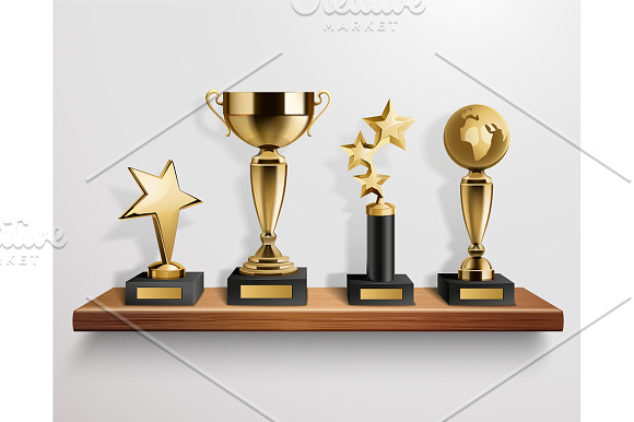 Awards Realistic Set in Objects - product preview 2