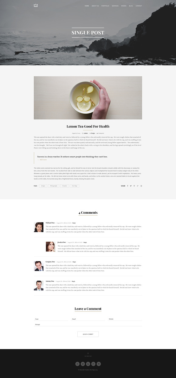Emerald - Creative Minimal Onepage in Landing Page Templates - product preview 2