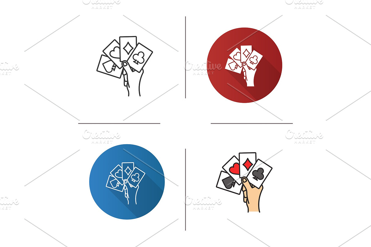 Hand holding four aces icon in Graphics - product preview 8