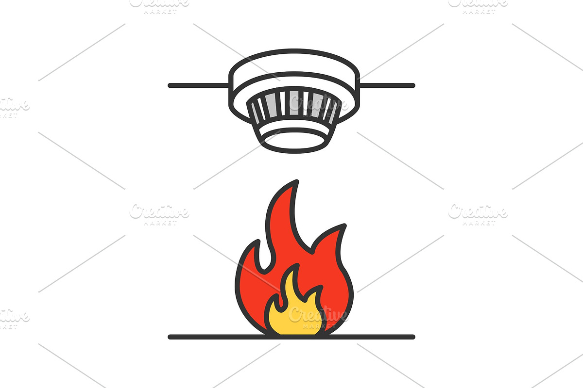 Smoke detector color icon in Graphics - product preview 8
