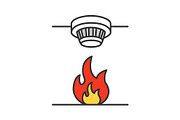 Smoke detector color icon