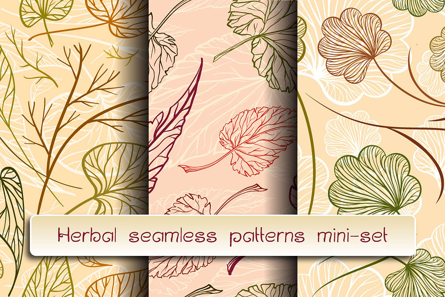 Herbal seamless patterns mini-set in Patterns - product preview 8