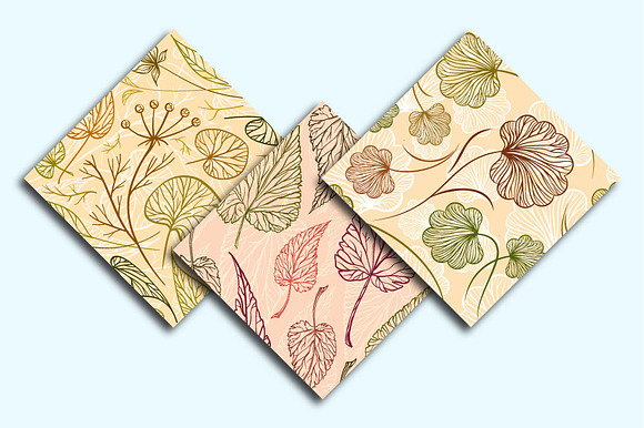 Herbal seamless patterns mini-set in Patterns - product preview 1
