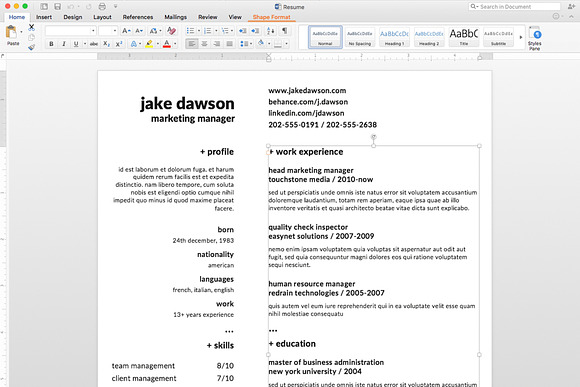 Resume/CV with Cover Letter in Letter Templates - product preview 2