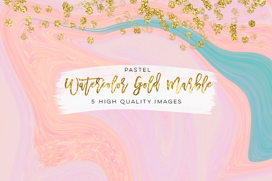 Watercolor gold marble paper in Textures - product preview 8