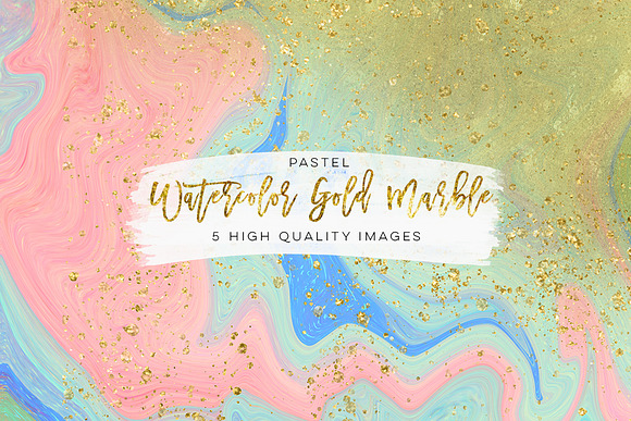 Watercolor gold marble paper in Textures - product preview 1