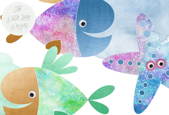 Fish & Sealife Clipart Set in Illustrations - product preview 2