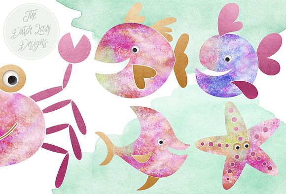 Fish & Sealife Clipart Set in Illustrations - product preview 3