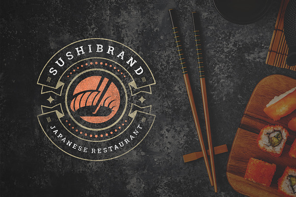 18 Sushi Bar Logos and Badges in Logo Templates - product preview 12