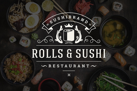 18 Sushi Bar Logos and Badges in Logo Templates - product preview 13