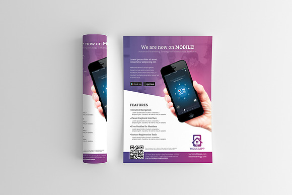 Mobile App Flyer in Flyer Templates - product preview 1