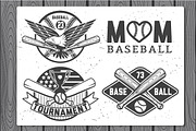 Baseball labels and badges. Set 1