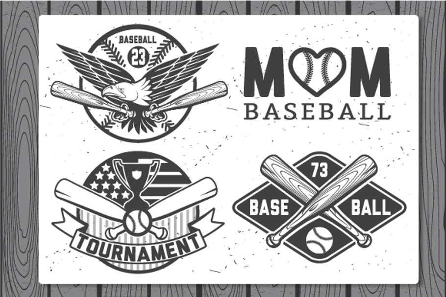 Baseball labels and badges. Set 1 in Illustrations - product preview 8