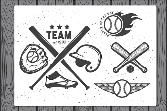 Baseball labels and badges. Set 1 in Illustrations - product preview 3