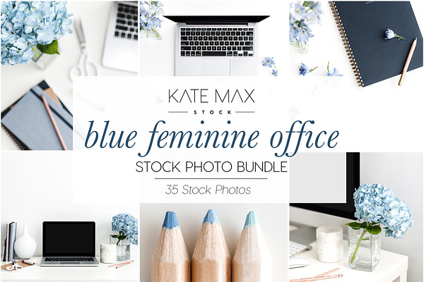 Blue Feminine Office Stock Bundle 
