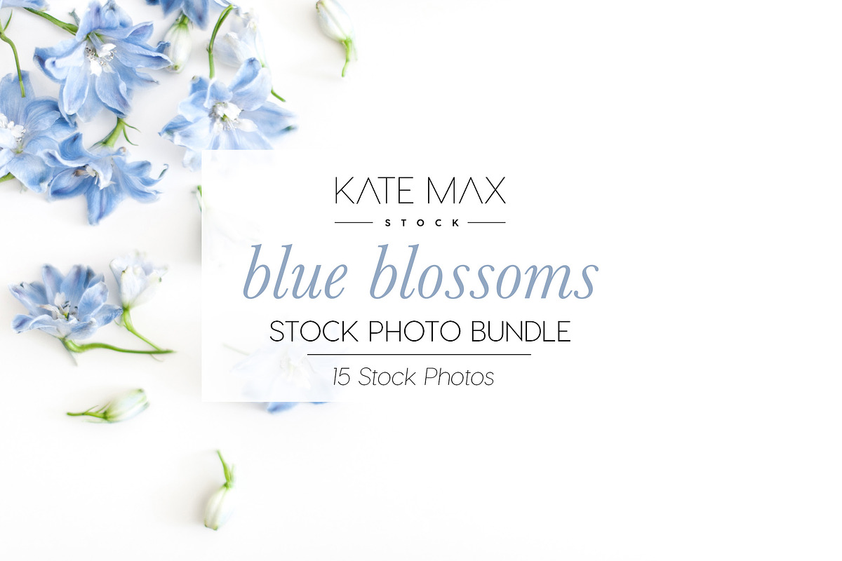 Blue Blossoms Stock Photo Bundle  in Product Mockups - product preview 8
