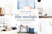 Blue Mockups Stock Photo Bundle