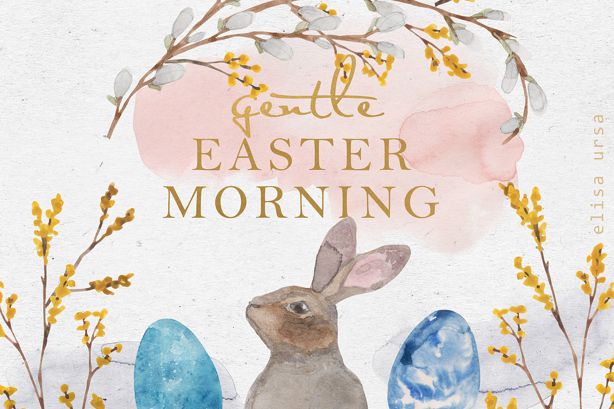 Gentle Easter Morning | watercolor in Illustrations - product preview 8