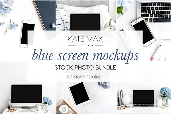 Blue Screen Mockups Photo Bundle 