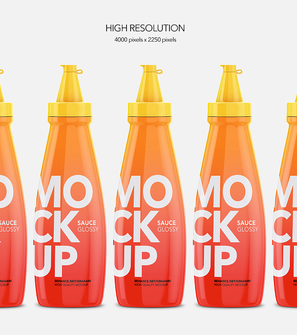 Sauce Bottle Mockup - Glossy in Product Mockups - product preview 2