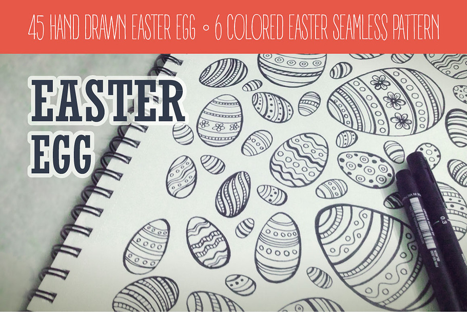 Easter Egg hand-drawn collection