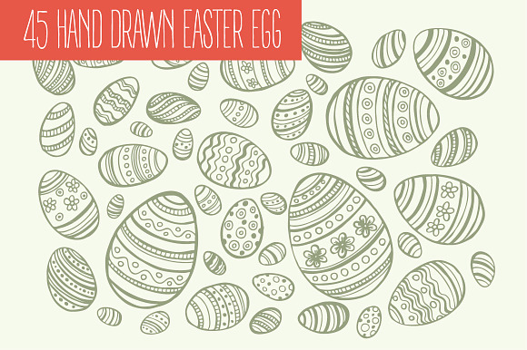 Easter Egg hand-drawn collection in Illustrations - product preview 1