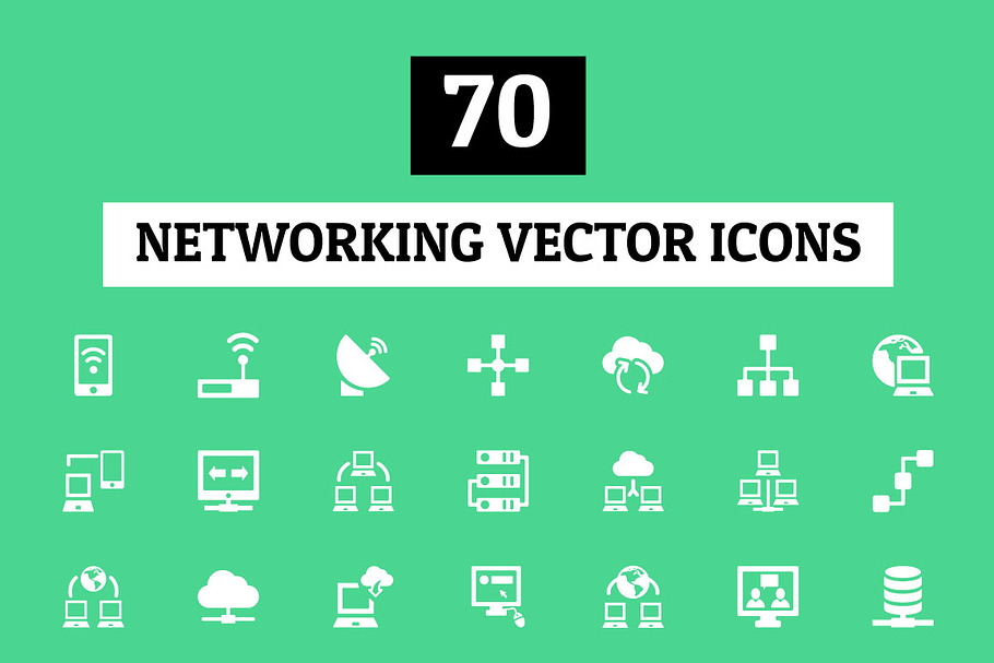 70 Networking Vector Icons